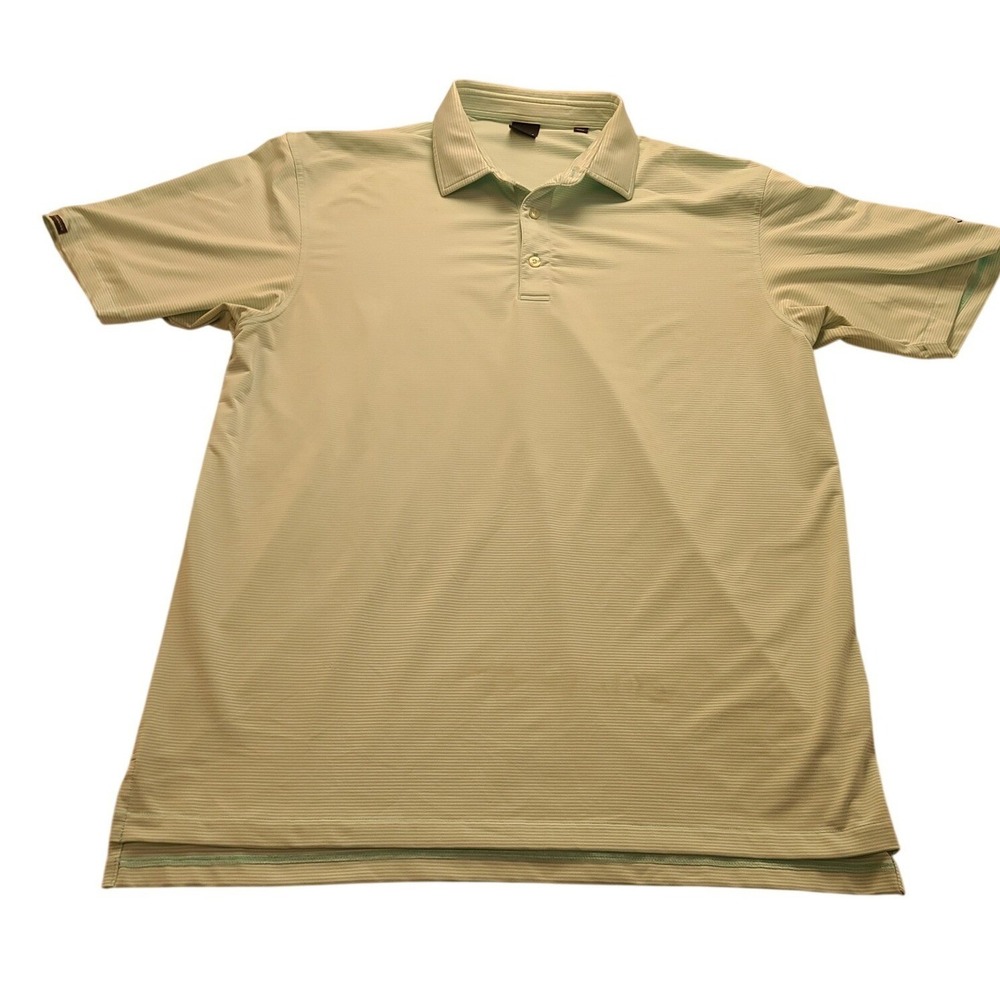 Dunning Golf Mens XL Polo Shirt Light‎ Blue Striped Tiburon Naples Shark Logo